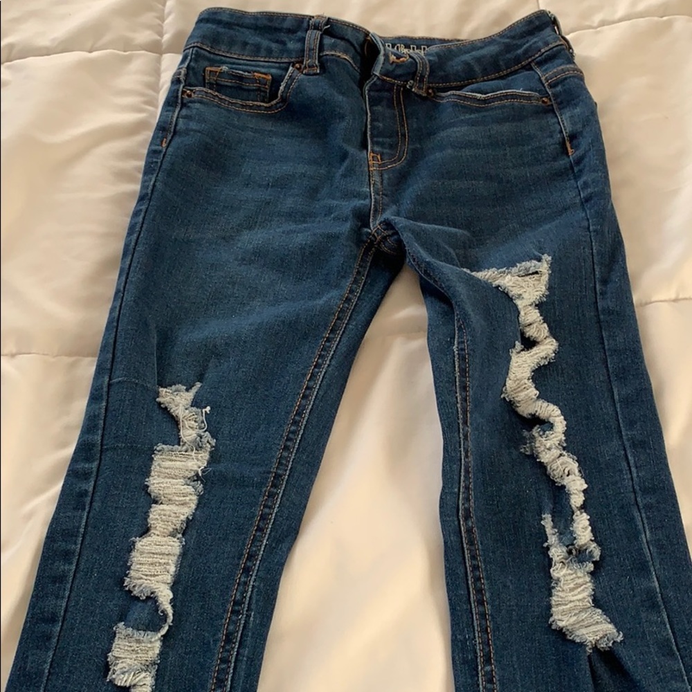 Distressed jeans